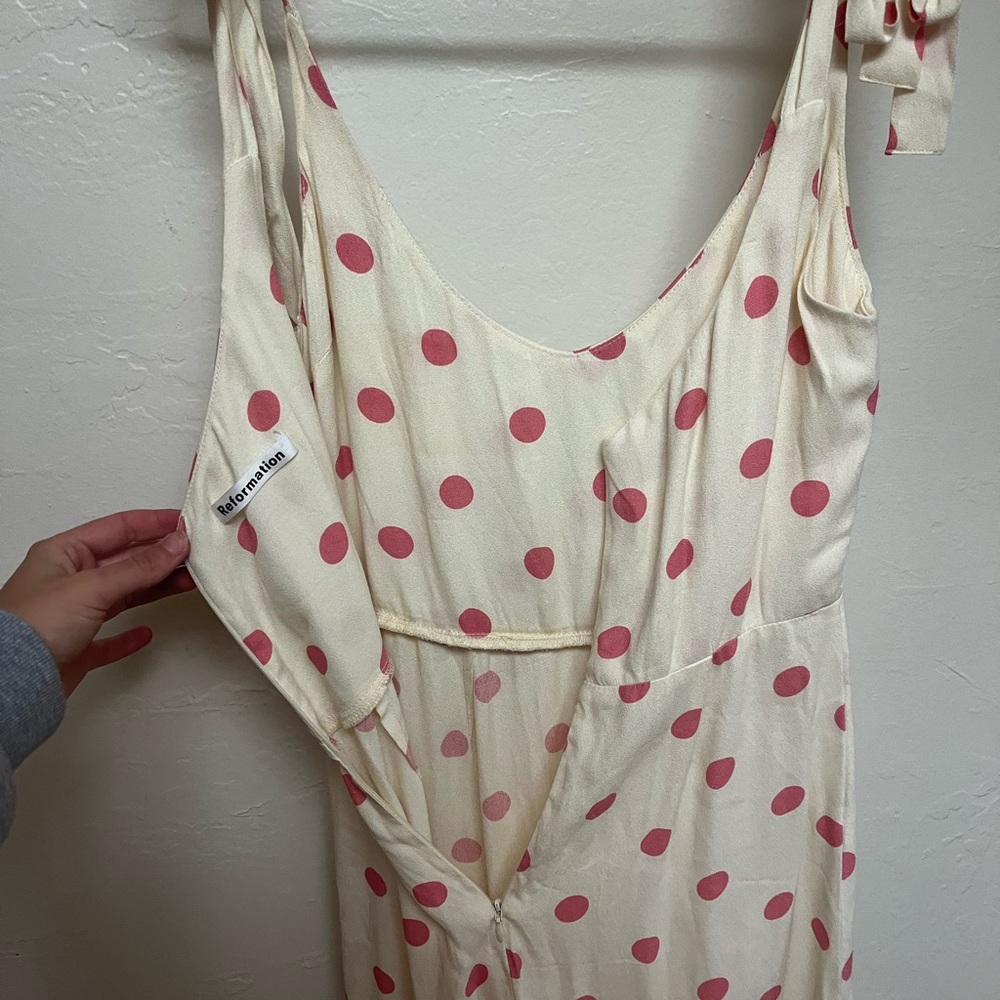 Mini wrap polka dot dress reformation